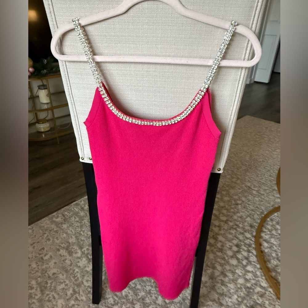 Paco Rabanne Crystal Embellished
Ribbed Knit Mini Dress in Pink
Raspberry, S - Picture 4 of 13